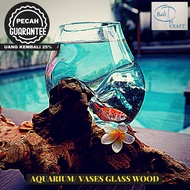 AKUARIUM IKAN CUPANG/ KACA TIUP DAN AKAR BALI / AQUASCAPE / AQUARIUM UNIK GLASSWOOD, Ukuran L