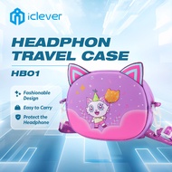 Kids Headphone Travel Case for iClever HS19/ BTH12/ BTH13 Bluetooth Wireless Over-Ear Headphones Car