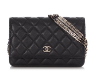 Chanel Black Quilted Caviar Trendy CC Wallet on Chain WOC Gold Hardware, 2019