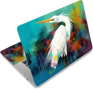 PLIGREAT Egret Bird Laptop Skin Sticker Decal Universal Size Fits 12" 13" 13.3" 14" 15" Laptop Remov