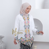 [Ship from KL] Kebaya Encim Bordir Warna Bunga Mawar Lengan Panjang Modern Baju Nyonya Baba Melaka