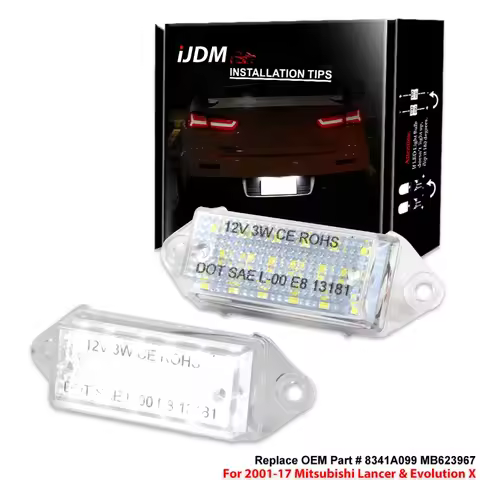 2PCS Canbus LED Car Number License Plate Light White for Mitsubishi Lancer EVO VIII 2004-2008 EVO X 