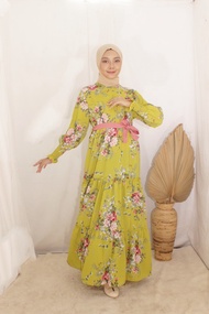 Humaira Maxi Dress Baju Gamis Wanita Muslim Busui Jumbo Motif Bunga