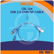 Mikuso CBL-014 USB 2.0 50CM 2AM To Mini USB 5Pin Data Cable