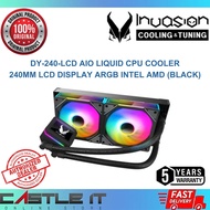 Invasion DY-240-LCD AIO Liquid CPU Cooler – 240mm LCD Display ARGB Intel AMD (Black)