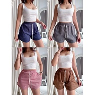 EMILY Women Waffle Knit Casual Shorts Lounge Short Drawstring Style 11014