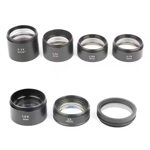 0.3X/0.5X/0.7X/0.75X/1.5X/2X Microscopio Auxiliary Objective Barlow Lens 48mm Thread Mount For Trino
