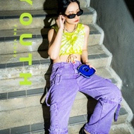 Come Black系列暗黑螢光愛心CropTop