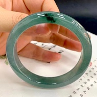 冰種 天然翡翠 緬甸 A玉 玉鐲 • 冰種油青飄花翡翠福鐲