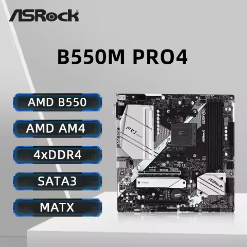 ASRock B550M PRO4 Motherboard Support Ryzen 9 5900X 3900X Ryzen 7 5800X3D Ryzen 5 5600X CPU AMD B550