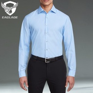 EAGLADE Men's Long Sleeve Golf Formal Casual Shirt for Men Man in Blue D04