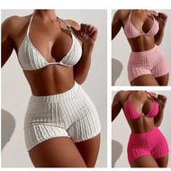 Topsports Women's Bikini Wireless Swimming Wading Biquini High Waist Two-Piece Split Suit