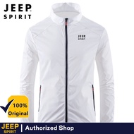 JEEP SPIRIT Waterproof Jacket Outdoor Hiking Light Jacket Hoodie Men's Casual Jacket