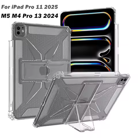 For iPad Pro 13 11 M5 2025 Case Crystal Clear Stand Cover Accessories for iPad 13 Inch 2024 M4 Pro 1