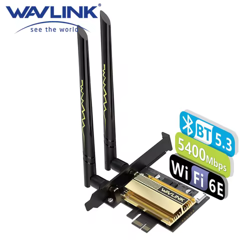 WAVLINK 2023 New AX5400M WiFi 6E PCIe Network Card Tri-Band AX210 Wireless Adapter with Bluetooth 5.