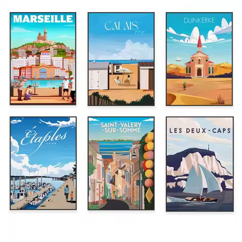 Boulogne-sur-Mer, Montreuil-sur-Mer, Saint-Valery-sur-Somme, La Rochelle, Wimereux Beach, Marseille,