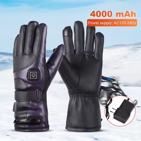Heating Thermal Gloves 4000mAh X2 Riding Heating Gloves 3.7V Winter Cycling Gloves Thermal Windproof