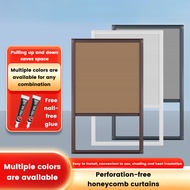 No-Drill Inward Opening Window Blackout Blinds Bathroom Kitchen Roller Blinds Built-in Window Honeyc