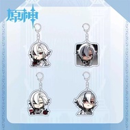 Game Genshin Impact Arlecchino Cute Acrylic Pendant Keychain Keyring Collection Cosplay Gifts