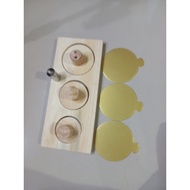 1 set of wooden donut molds, 3 sizes 6.7.8 cm + 3 psc base + punching tools