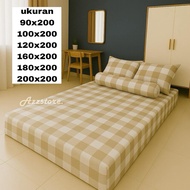 Emily khaki motif BED SHEET | Checkered bed sheets | Aesthetic checkered bed sheets | BEAUTIFUL moti