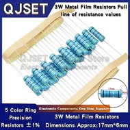 【♚】10pcs 3W Precision Metal Film Resistors 1% 3W 10 47 100 200 220 470 510 Ohm 1K 22K 4.7K 10K 47K 1