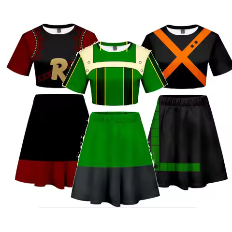 Boku No My Hero Cosplay Costume OCHACO URARAKA Todoroki Shoto Bakugou Katsuki All Might Dress Top +S