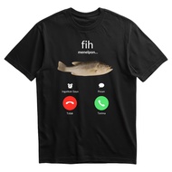 Fih Menelpon Meme T-shirt - Black Combed Cotton T-shirt