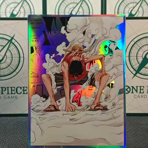 60PCS OPCG Foil Card Sleeves Gear 2 Luffy Standard Size Card Protectors Table Game Protective Cover