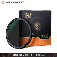 K&F CONCEPT Filter CLP+ND2-32 Nano Lens Filter camera filters (49/52/55/58/62/67/72/77/82 mm.)