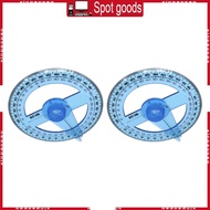 XI 2 Pcs 360° Clear Protractor Ruler Circle Protractor Plastic Protractor Math Measuring Tool