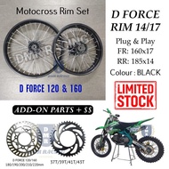[Limited Stock] D-FORCE 120 D FORCE 160 Motocross Rim Set 14/17 Black 1.60x17 1.85xx14 DFORCE120/160