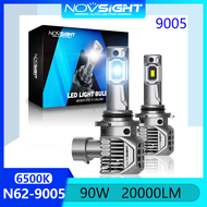 Novsight N62 HB3 9005 Bóng đèn pha LED 6500K Màu trắng mát Ánh sáng LED cực sáng cho ô tô Đèn sương