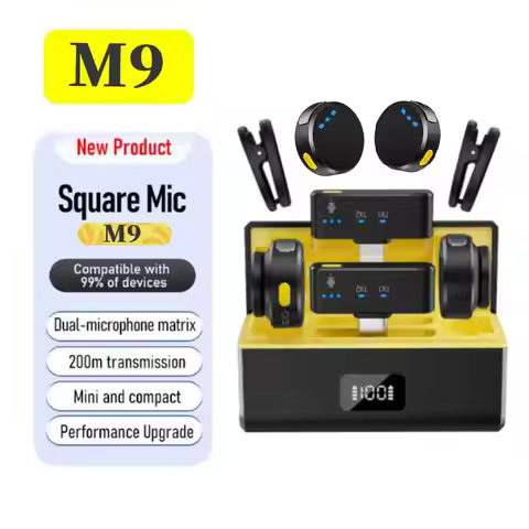 M9 Wireless Lavalier Lapel Microphone Noise Cancel Live Game iPhone iPad Android Type-C Phone Outdoo