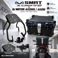 QJ MOTOR AX200 AX200S Rear Top Box Monorack + SMRT 28L Aluminium Top Box Full Set Rak Motorsikal AX2