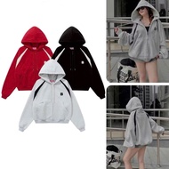 Jacket Men's and Women's Loose Embroidered B-Line Boxy Zip Hoodie, Multi-Color 2-Layer Hat Zip Hoodi