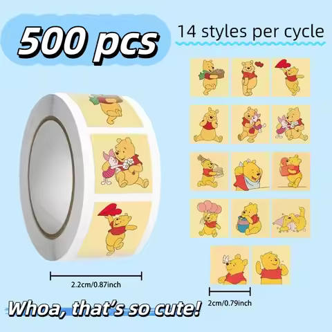 500pcs Disney Winnie the Pooh Stickers For Cute Anime Decals Classic For Luggage Notebook Scrapbooki