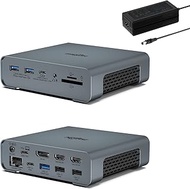 USB C Docking Station Triple Monitor,16 in 1 Laptop Docking station USB C Dock with 2 HDMI, 4K/60Hz DP, 8 USB Ports, 65W AC Adapter, Ethernet for Dell/Hp/Lenovo/Macbook Full Functional Type c laptops