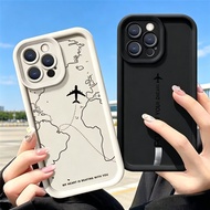 Casing For Samsung A02S A02 A03S A05 A05S M14 A06 A07 A10 A10S A11 Travel-Inspired Airplane Route Pa