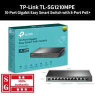 TP-LINK TL-SG1210MPE 10-Port Gigabit Easy Smart Switch with 8-Port PoE+ 20GBPS Switch 10 Gigabit poe