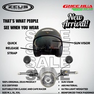 Zues Matt Black Motorcycle Helmet with Sun Visor