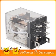 DC 12V Coil 10A 240VAC 28VDC DPDT Electromagnetic Relay JQX-13F2Z