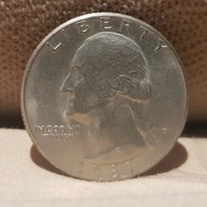 koin logam US Dollar/koin logam quarter dollar 1981/liberty