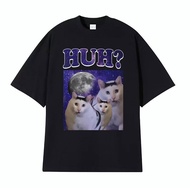 Funny Huh Meme Cat Humor T Shirt Trending Unisex Fashion Vintage Tee Shirt Men's Summer Casual top