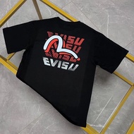 Evisu2024 Street Wear New Summer Red Stacking EV Letter Printing Casual Men Women Couples Round Neck T-Shirt 10 W2ZJ
