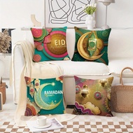 45x45cm Ramadan Bolster Cases EID Mubarak Decoration Short Soft Throw Pillow Case Muslim Eid Bedroom