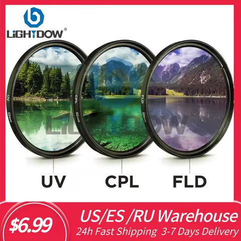 Lightdow UV+CPL+FLD Camera Filter 3 In 1 Set for Cannon Nikon Sony Pentax Camera Lens 49mm/52mm/55mm