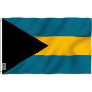 ANLEY Fly Breeze Bendera Bahamas 3x5 Kaki - Warna Terang dan Tahan Pudar - Bendera Karibia Bahama Po