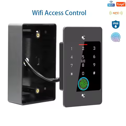HF5 WIFI Tuya Fingerprint Reader RFID Card Door Opener Metal Keyboard Standalone Embedded Design Acc