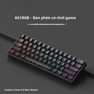 Bàn Phím Cơ Mini Chơi Game K61 USB Có Dây Hỗ Trợ Thay Nóng Cáp Rời Bố Cục UK Switch PBT Double Shot 
